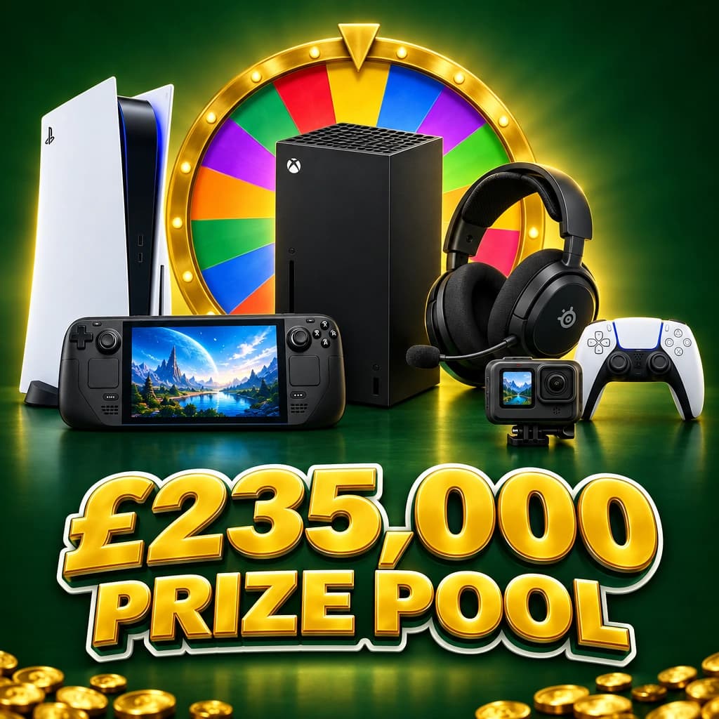 Gamer Vault Wheel, Win a PS5 Pro + Steam Deck