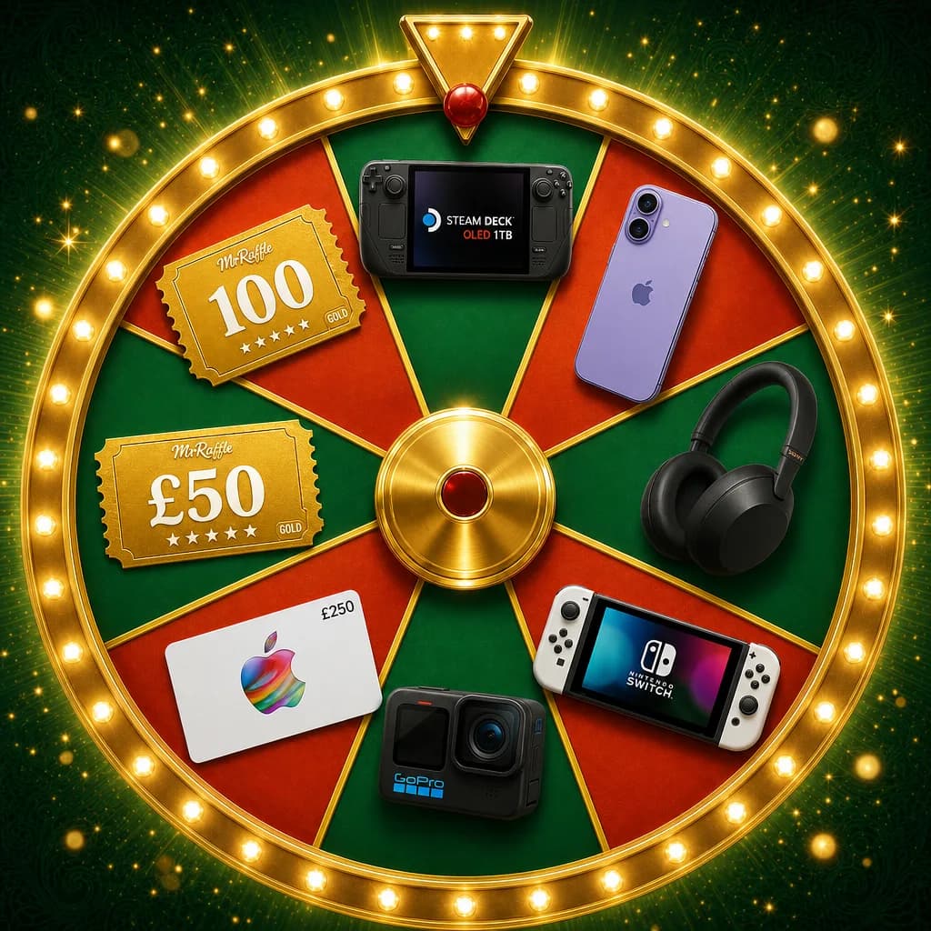 Tech & Gamers Wheel - £1,000s in Prizes from 50p!